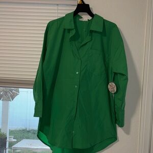 Chic Green Button Down Shirt for Women